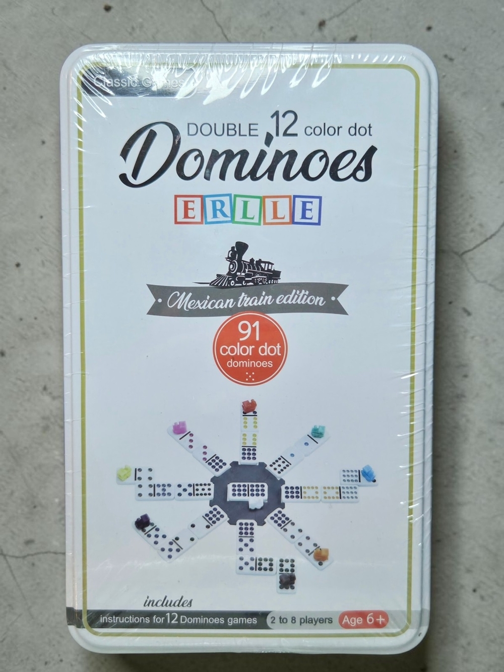 Double 12 Color/91 Color Dot Mexican Train Edition Dominoes ♡